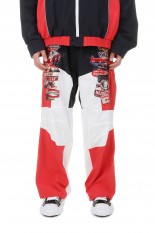 A.I. PATCHES EMBRIDERY TRACK PANTS(24SS06PT257)-BLACK/RED-
