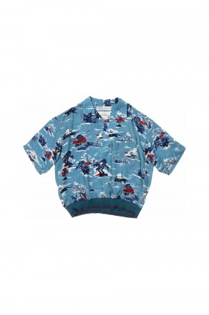 Cliff Aloha Rib Shirt / Blue (24SSS-10)