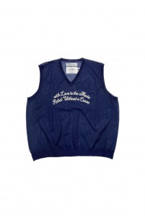 Letter Skeleton Knit Vest / Skeleton Navy(24SSK-2)
