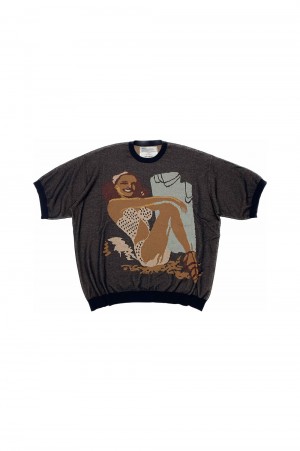 Smiling Girl Pullover Knit / Black (24SSK-8)