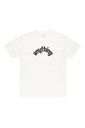 CURVED ANYTHING LOGO T-SHIRT / WHITE&BLACK