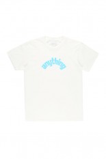 CURVED ANYTHING LOGO T-SHIRT / WHITE&amp;AQUA BLUE