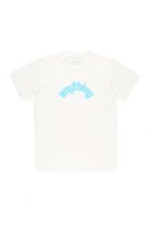 CURVED ANYTHING LOGO T-SHIRT / WHITE&AQUA BLUE