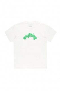 CURVED ANYTHING LOGO T-SHIRT / WHITE&GREEN