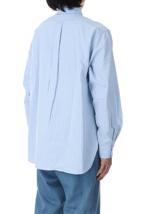 Button Down Stripe Wind Shirt - SAX (SUGF352) | セレクトショップ 