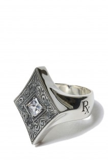 Engraved Diamond Ring(RX-720-1)-SILVER-