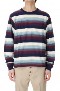 MULTI STRIPE LONG SLEEVE TEE(2441000910)-RED STRIPE-
