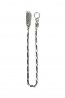 Engraved Narrow Wallet Chain (Short)(RX-205)-SILVER-
