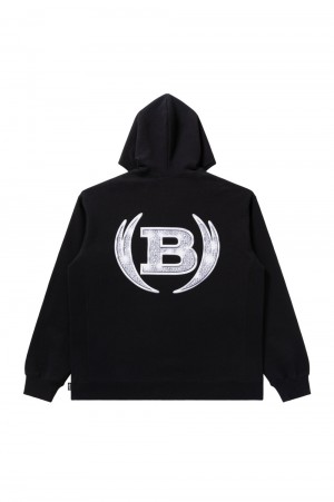 ICED OUT WINGED LOGO HOODIE / BLACK(BEPFW23TP36)