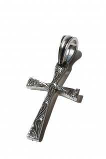 Engraved Tiny Cross Pendant(RX-909-1)-SILVER-
