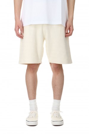 WAVE CABLE KNIT SHORTS(DIMESP2438CRE)-Cream-
