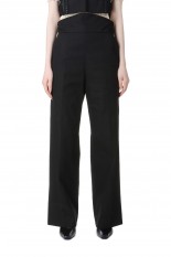 Back String Cotton Flare Trousers -Black (MM24SS-PT066)