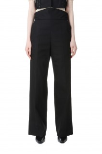 Back String Cotton Flare Trousers -Black (MM24SS-PT066)