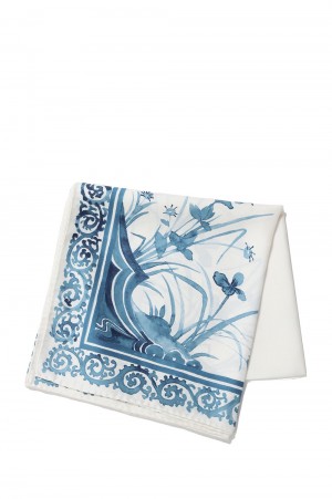 Hand Printed Silk Scarf -Blue (MM24SS-AC308) | セレクトショップ ...