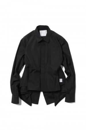 Thomas Mason Cotton Poplin Shirt -Black (24-07158)