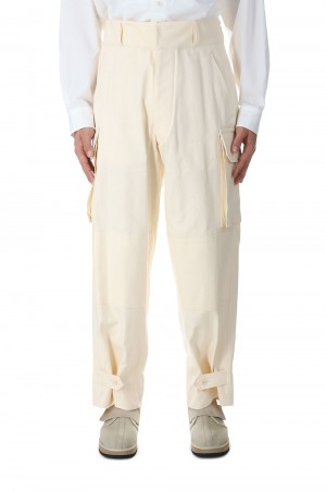 Cotton Serge 47 Pants(#bROOTS24S0)-#01Ivory-