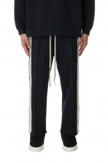 Pintuck and Stripe Relaxed Sweatpant / Black（#FG840-4002NEO）