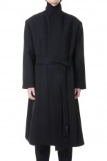 Stand Collar Relaxed Overcoat / Black（#FG830-402DWO）