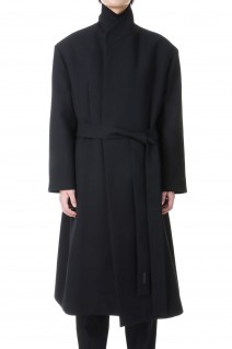 Stand Collar Relaxed Overcoat / Black（#FG830-402DWO）