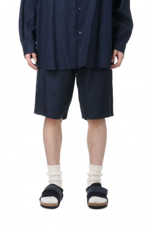 Linen Track Shorts - NAVY (GM241-40275B)