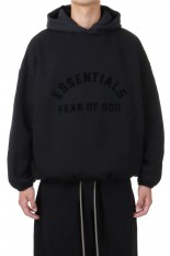 NYLON FLEECE HOODIE/ BLACK/BLACK(202SU244310F)