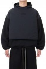 NYLON FLEECE HOODED SWEATER/ BLACK/BLACK(202SU244320F)