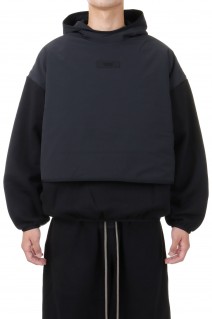 NYLON FLEECE HOODED SWEATER/ BLACK/BLACK(202SU244320F)