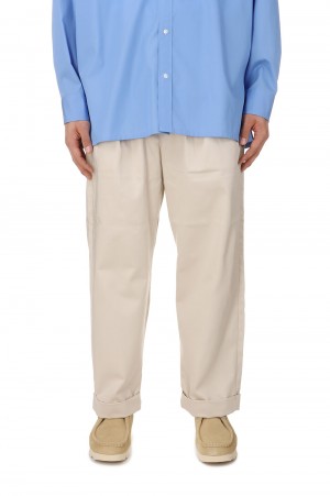 Cotton Chino Tuck Trousers - BEIGE (TP241-40019B)