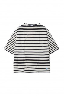 WIDE BODY BOAT NECK S/S P.O. - ECRU / MARINE (#B263)