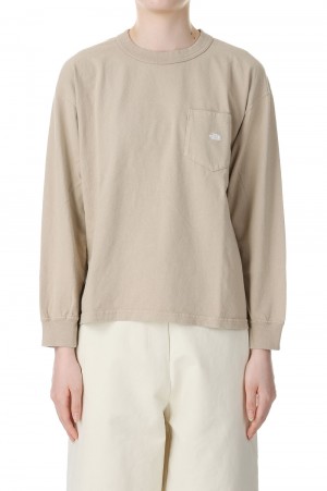 7oz Long Sleeve Pocket Tee -BEIGE / OFF WHITE(NT3365N)