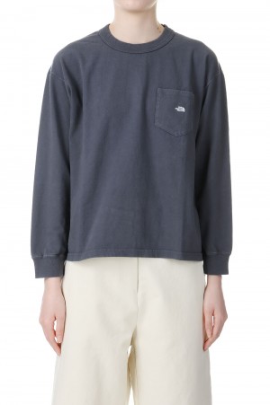 7oz Long Sleeve Pocket Tee -ASPHALT GRAY / OFF WHITE(NT3365N)