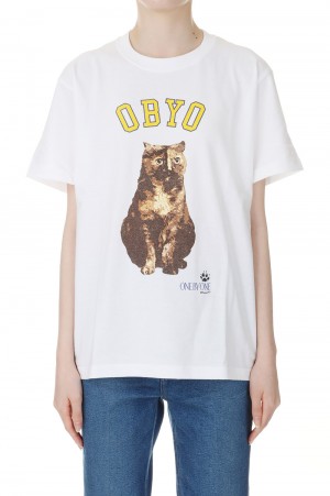college style print tee / WHITE-1(oo24ss-01)