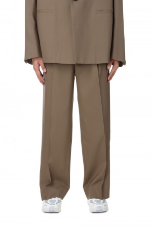 BETA 2-TUCK TROUSERS(24-NS001006)-020 KHAKI BEIGE-