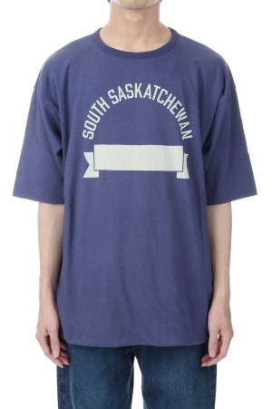 Suvin Cotton Reversible Short Sleeve Tee - NAVY x YELLOW (CSLM-129)