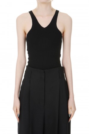 V Knit Tank-BLACK(026-024-KT75)