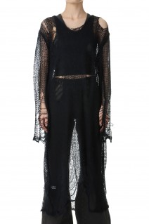 Mohair Damaged Knit One Piece - BLACK (31232265605)