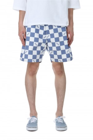 SD Checker Surf Shorts - BLUE