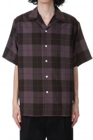 OMBRE CHECK OPEN COLLAR SHIRT S/S ( TYPE-3 )/PURPLE(24SS-WMS-OC12) |  セレクトショップ｜DeepInsideinc.com Store