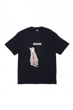 T-SHIRT / BLACKxBEIGE (SQ-24SS-ST-05)