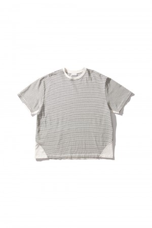 ORGANIZED TEE SS / 9oz C.JERSEY BORDER - WHITE (SW-C0206)