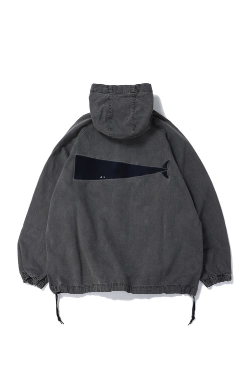 MOLE HOODED LS SHIRT PIGMENT DYE - GRAY (241WVDS-SHM02