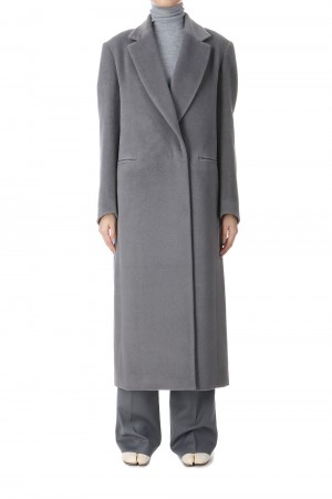 Beaver Finished Alpaca Wool Chester Coat(MM24FW-CO055) -Grey
