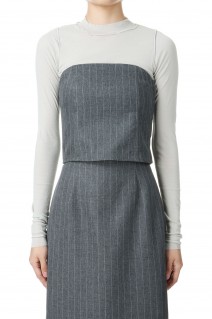 Stripe Bustier Tops -DARK GRAY (12420409)