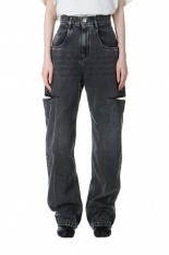 SLASH DETAIL DENIM PANTS -BLACK (S51LA0051-S30743-965)