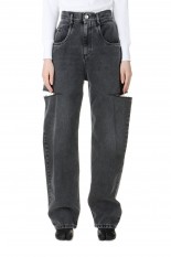 SLASH DETAIL DENIM PANTS -BLACK (S51LA0051-S30743-965)