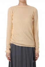 KID MOHAIR SHEER KNIT BOAT NECK P/O -Light Orange (#A24AP04FG )
