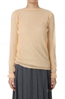 KID MOHAIR SHEER KNIT BOAT NECK P/O -Light Orange (#A24AP04FG )