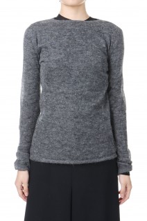 KID MOHAIR SHEER KNIT BOAT NECK P/O -Top Charcoal (#A24AP04FG )