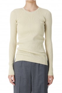 SUPER FINE WOOL HIGH GAUGE RIB KNIT P/O -Light Beige (#A24AP04HW)