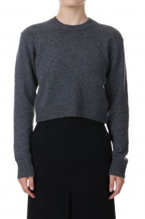 WOOL CASHMERE SILK KNIT SHORT P/O -Gray (#A24AP02WC)